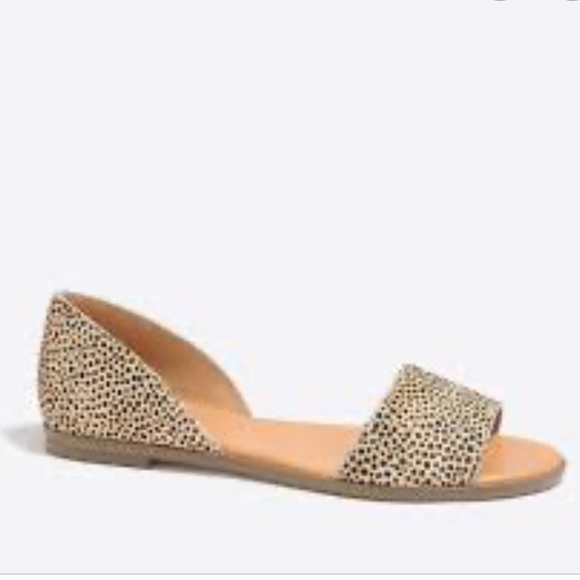 J. Crew Morgan Calf Hair Peep Toe Slip On Flats 9 - Picture 6 of 6
